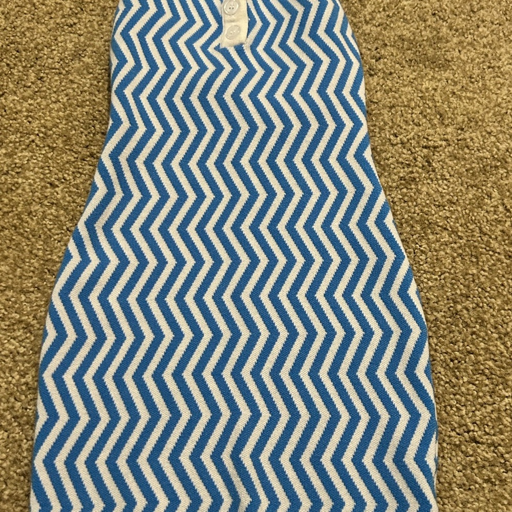 SHEIN Blue and White Chevron Top
